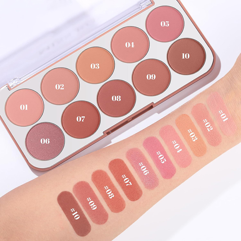 10-Color Blush Palette OEM Manufacturing Factory