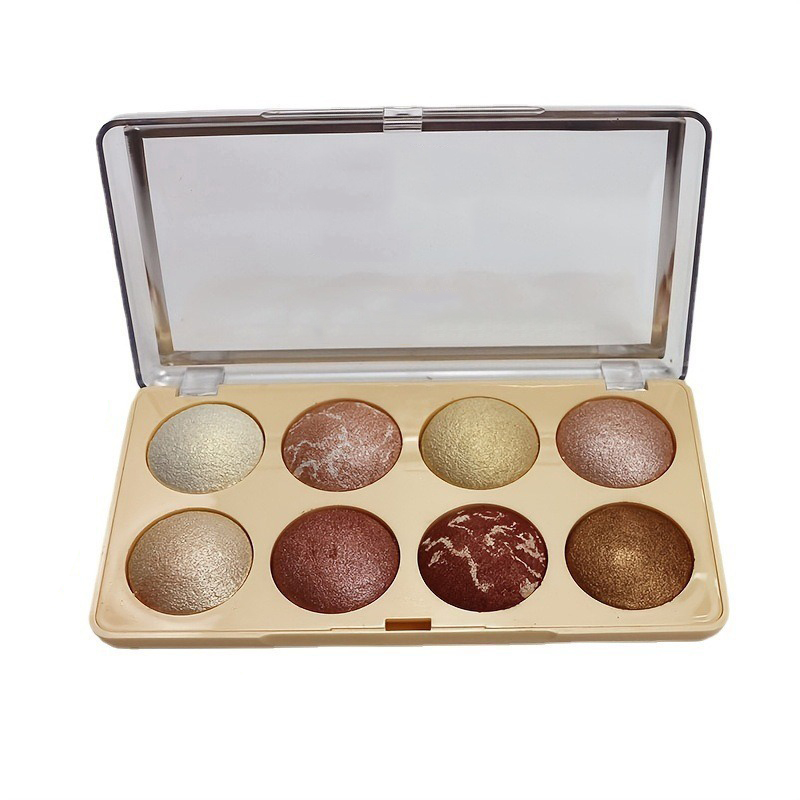 OEM Manufacturing of 8-Color Baked Powder Highlighter Eyeshadow Palette