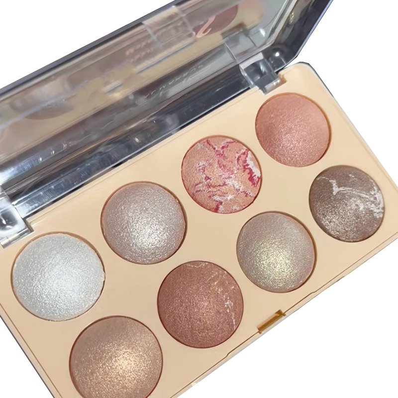 OEM Manufacturing of 8-Color Baked Powder Highlighter Eyeshadow Palette